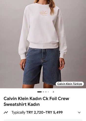Calvin Klein Beyaz Crew Sweatshirt