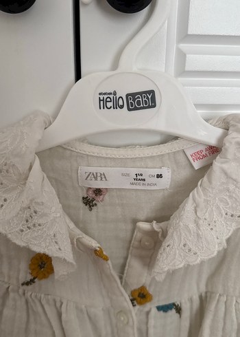 Nakışlı, Uzun Kollu Kız Keten Gömlek - Görsel 2