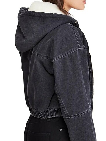 s Beden koyu crop ceket bdg