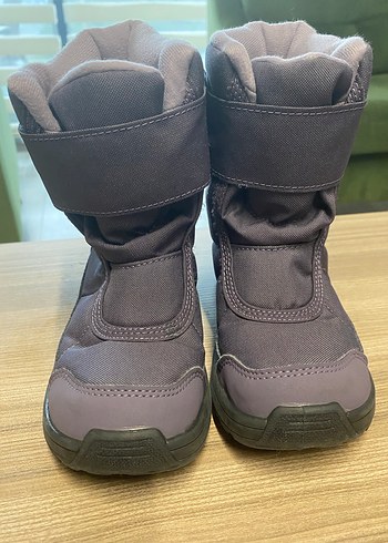 29 Beden Kız Çocuk Gri Lastik Bot Velcro Kapatmalı