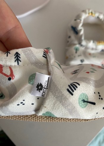 Beyaz Baskılı Bebek Patik - Görsel 2