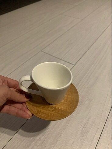  Beden bambu tabaklı kahve fincanı