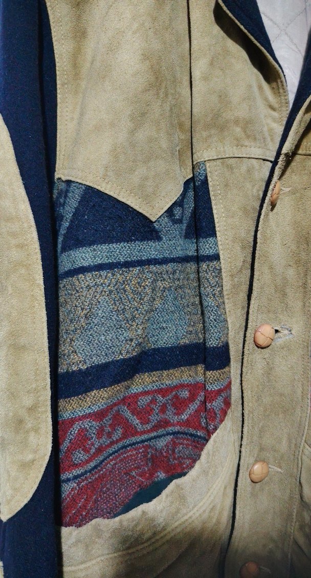 Vintage aztek Desenli süet Ceket - Görsel 4