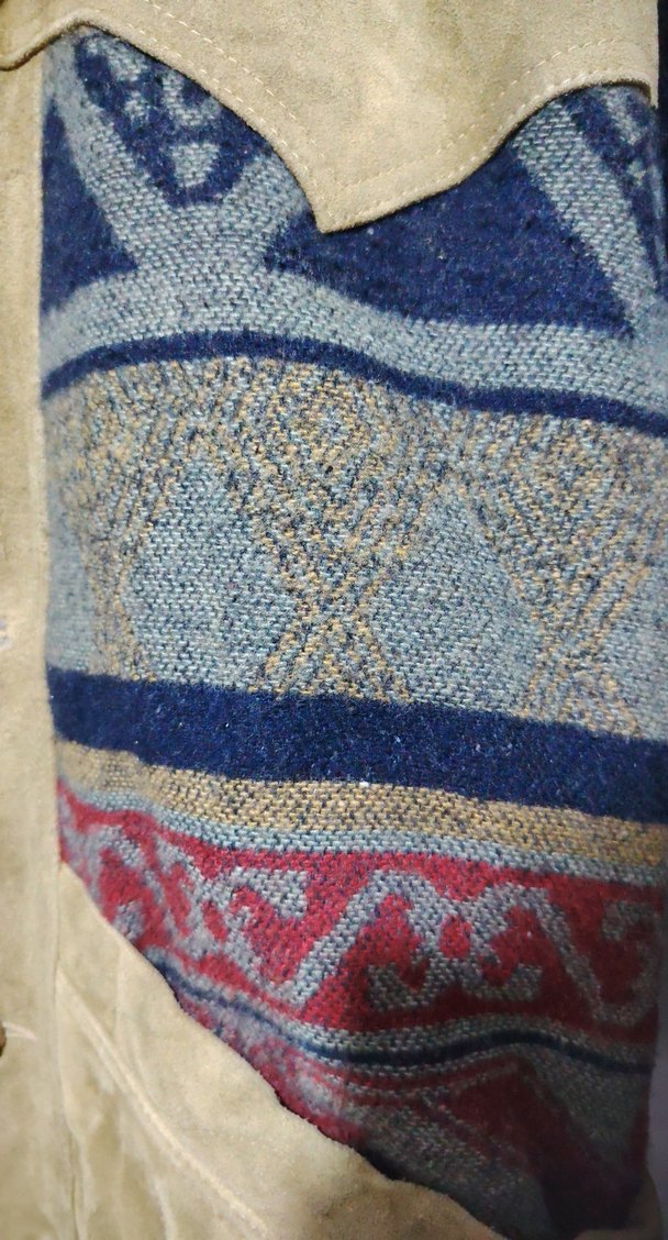 Vintage aztek Desenli süet Ceket - Görsel 3