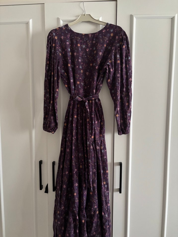 Bohem Uzun Mor Elbise - Görsel 4