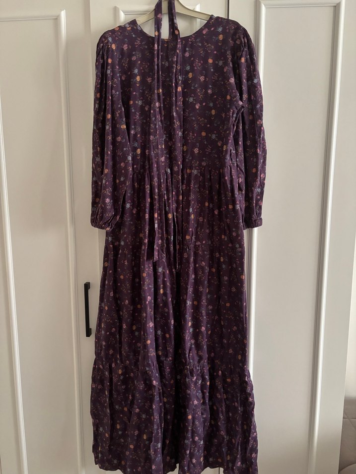 Bohem Uzun Mor Elbise - Görsel 5