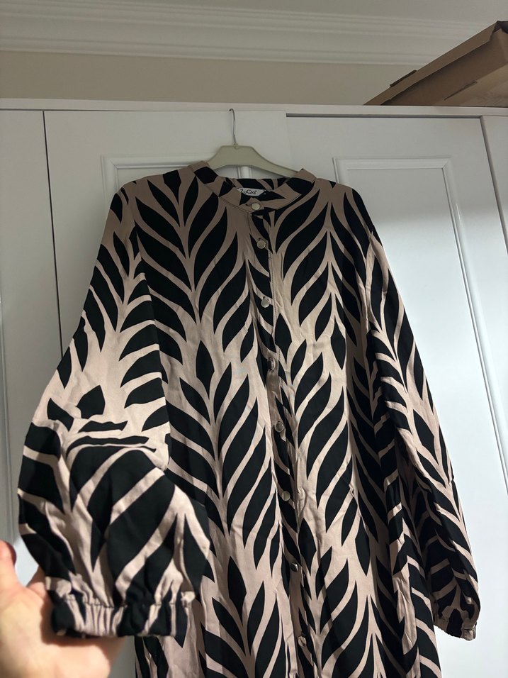 Kahverengi Zebra Desenli uzun tunik - Görsel 4