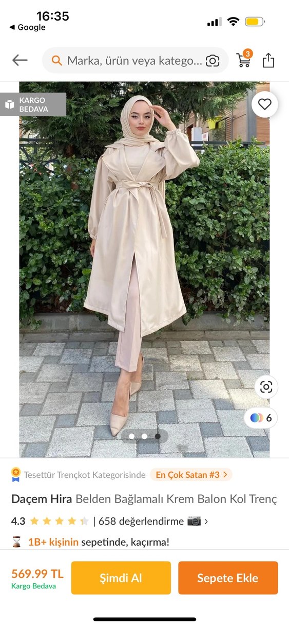 Balon Kol Trençkot - Görsel 3