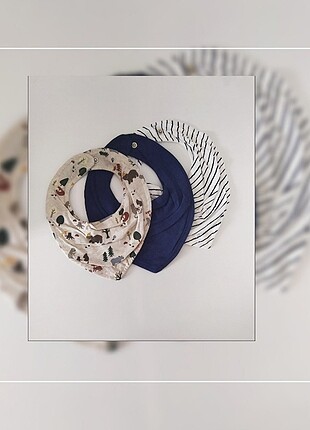 3'lü aksesuar fular mama önlüğü