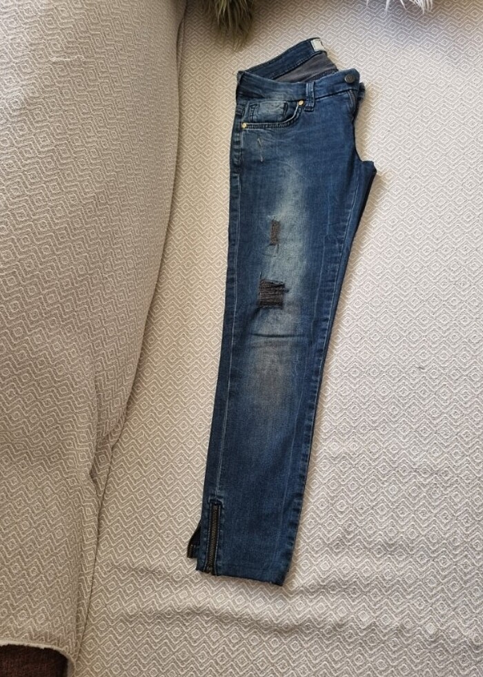 Kot pantolon/34/düşük bel - Görsel 3