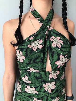 Topshop uzun çiçekli elbise