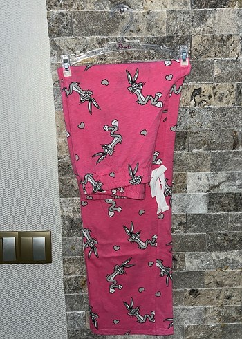 xs Beden gri Renk Bugs Bunny baskılı pijama takımı sıfır
