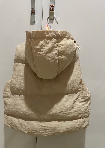 Kız Çocuk Bej Kolsuz Fermuarlı Yelek - Görsel 3