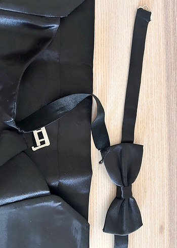 Siyah Erkek Papyon ve Kuşak Seti - Görsel 2