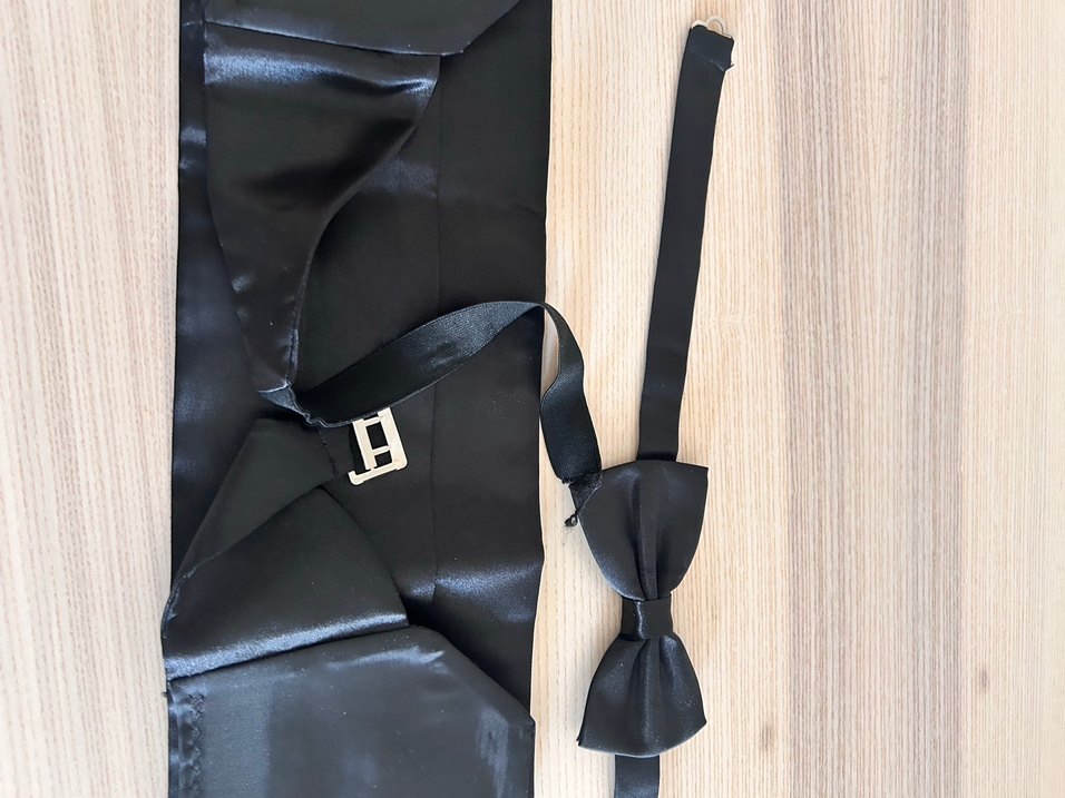 Siyah Erkek Papyon ve Kuşak Seti - Görsel 2