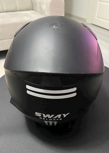 Sway Siyah Parlak Biker Kask - Görsel 3