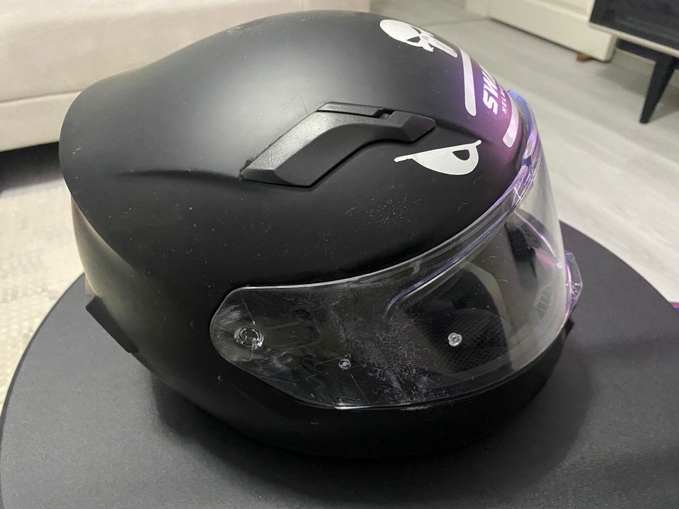 Sway Siyah Parlak Biker Kask - Görsel 2