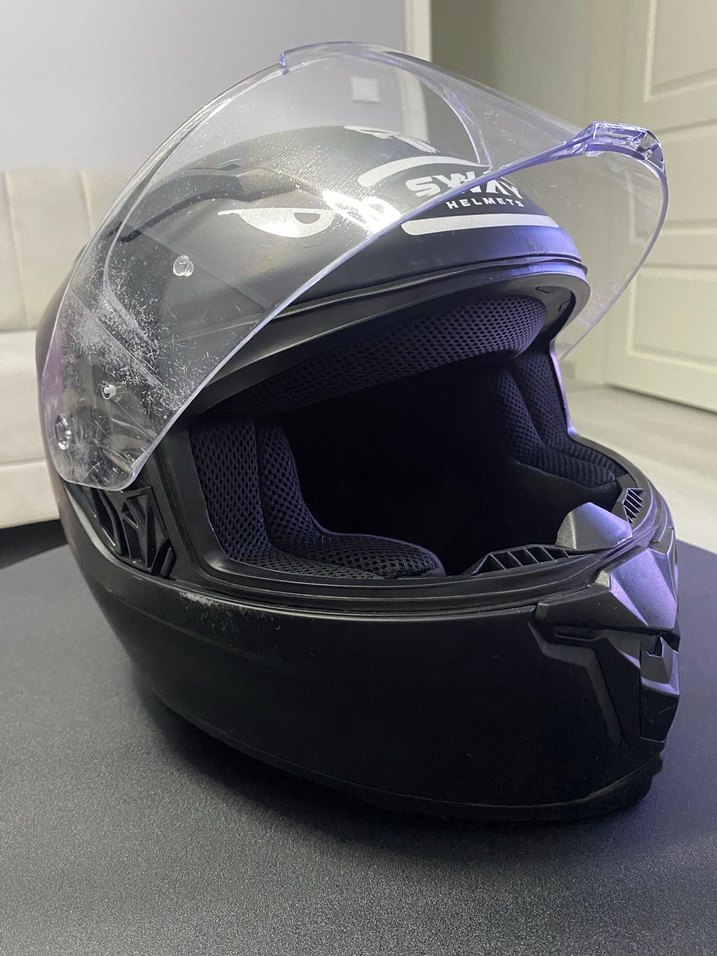 Sway Siyah Parlak Biker Kask - Görsel 4