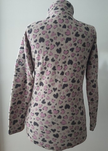 Pembe Desenli Kadın Polar Ceket - Görsel 5