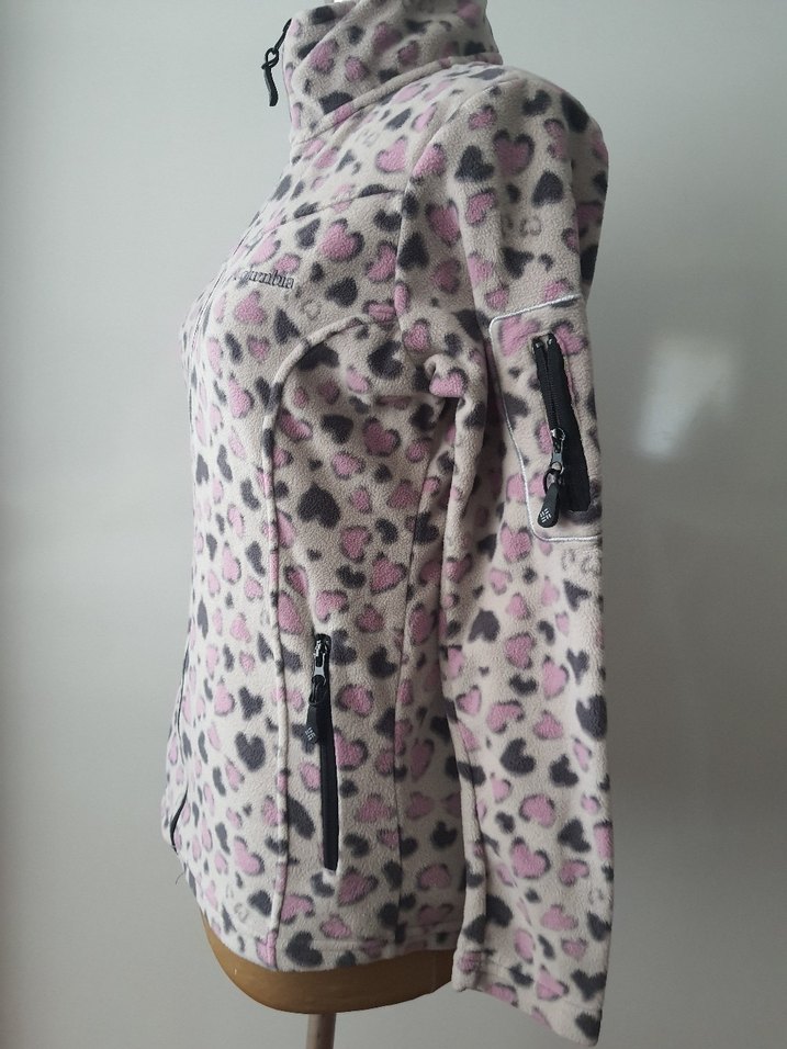 Pembe Desenli Kadın Polar Ceket - Görsel 3