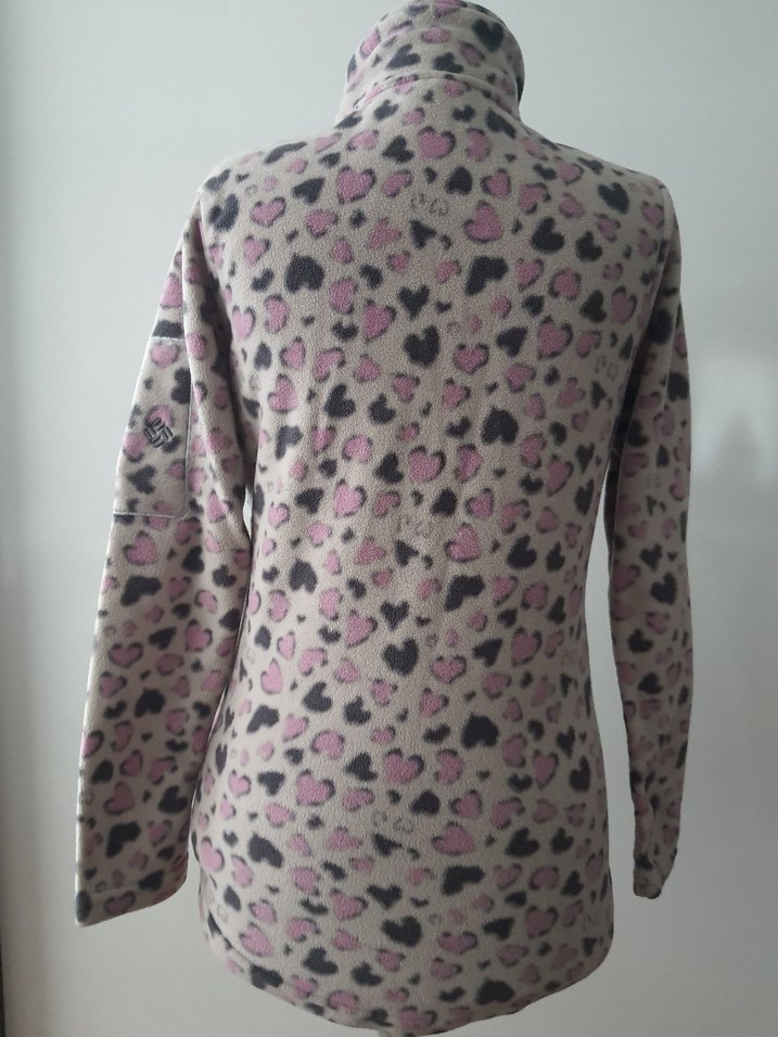 Pembe Desenli Kadın Polar Ceket - Görsel 5