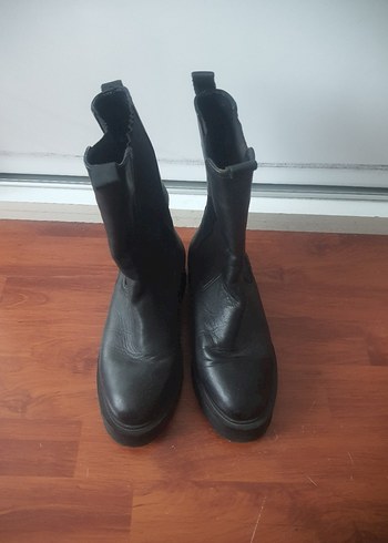 37 Beden siyah Renk Siyah Deri Platform Topuklu Gotik Kadın Bot