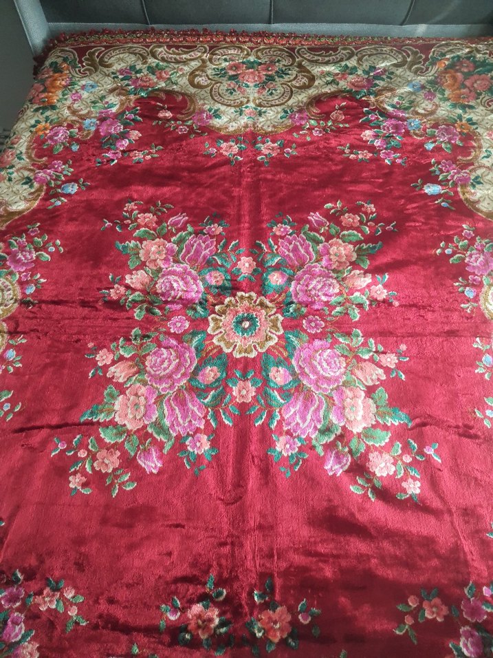 Bordo ipek kadife yatak örtüsü - Görsel 2