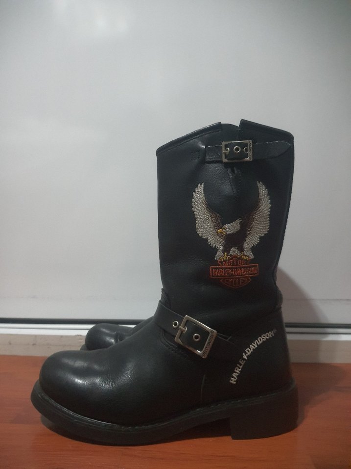 Orjinal Harley Davidson Siyah Deri Bot - Görsel 2