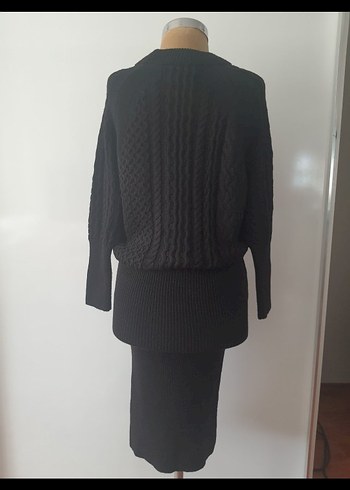 Siyah Uzun Triko Kadın Elbise - Görsel 4