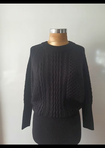 Siyah Uzun Triko Kadın Elbise - Görsel 2