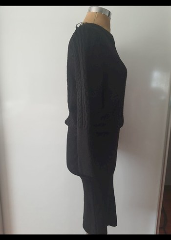 Siyah Uzun Triko Kadın Elbise - Görsel 3