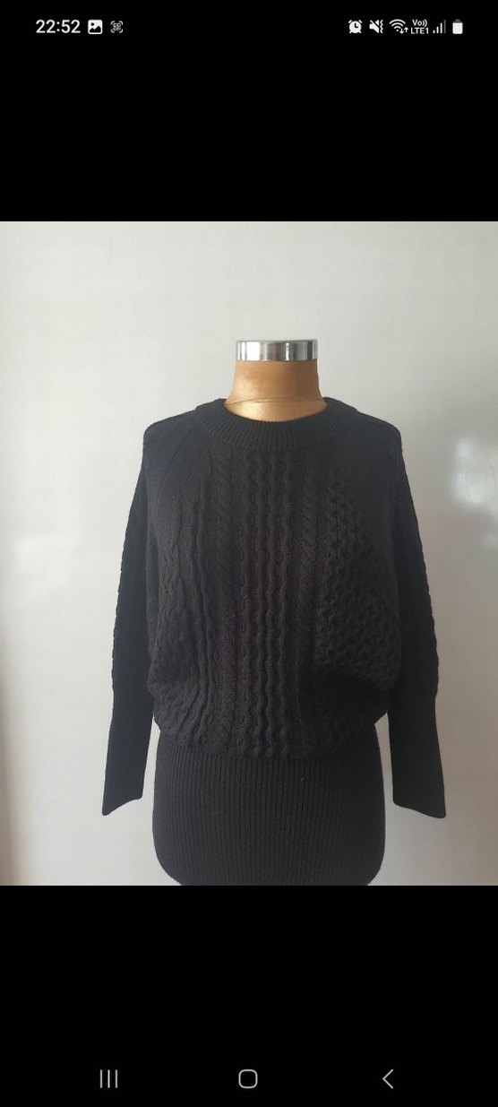 Siyah Uzun Triko Kadın Elbise - Görsel 2