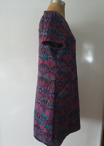 Mudo Kadın Mor Desenli Midi Elbise - Görsel 6