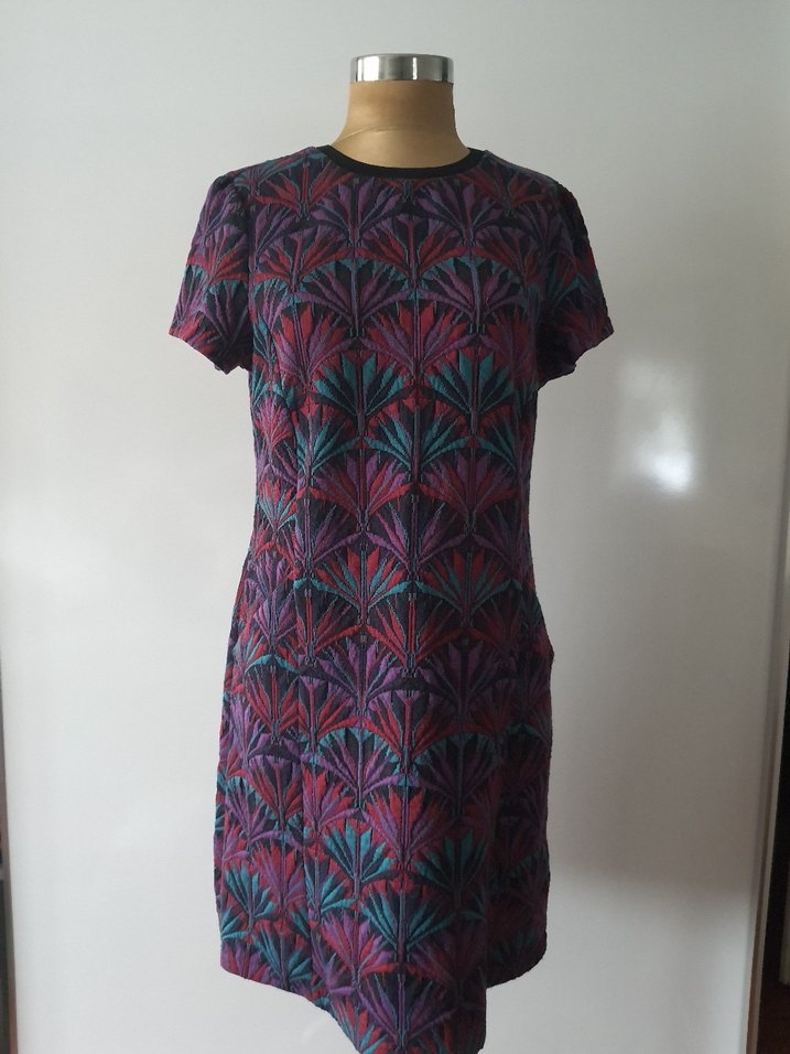 Mudo Kadın Mor Desenli Midi Elbise - Görsel 3