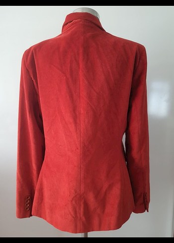 Kadın Kırmızı Kadife Düğmeli Blazer Ceket 40/42 - Görsel 3