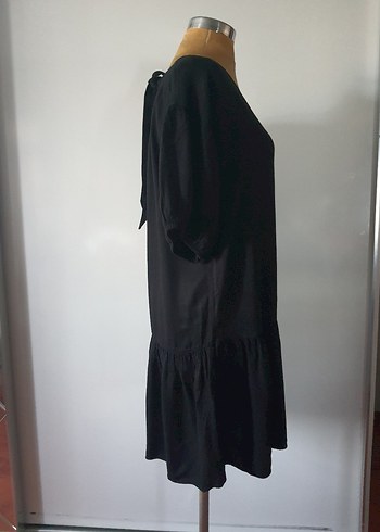 LC Waikiki LCW Siyah V Yakalı Midi Kadın Elbise