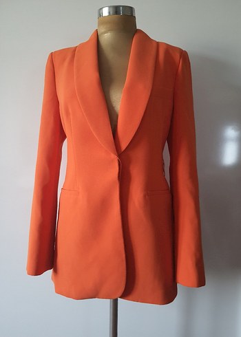 Zara Turuncu Düğmeli Kadın Blazer Ceket