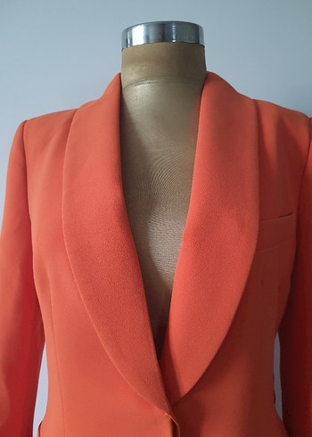 Zara Zara Turuncu Düğmeli Kadın Blazer Ceket