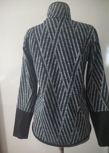 Koton Ebru Şallı  Desenli Yüksek Yakalı Kadın Ceket - Görsel 5