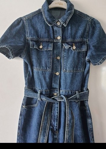 Trendyol & Milla Kısa Kollu Lacivert Denim Tulum