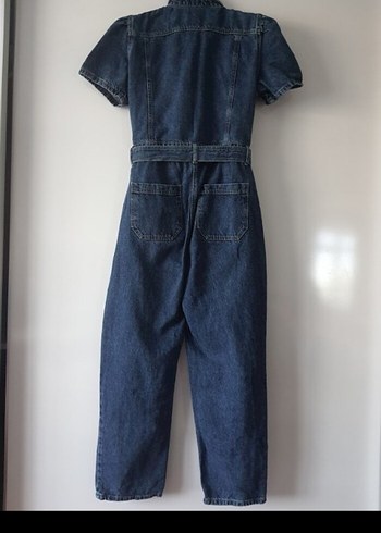 xl Beden lacivert Renk Kısa Kollu Lacivert Denim Tulum