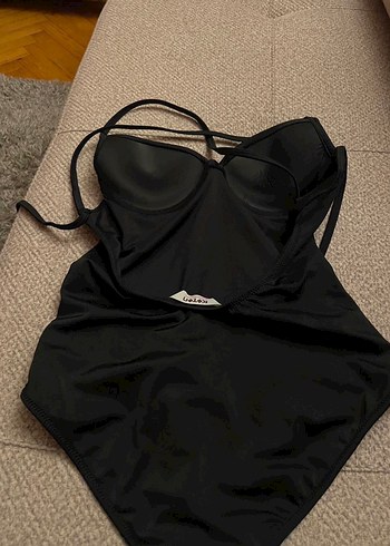 Siyah Strappy Kadın Mayo - Görsel 2