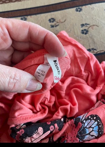 Kelebek Baskılı Pembe Kız Tişörtü - Görsel 3