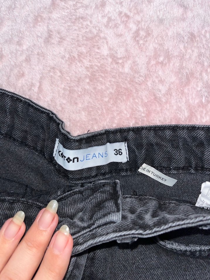 Koton Siyah Mini Denim Şort - Görsel 2