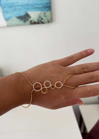 Altın Renk Zincir Detaylı Kadın El Zinciri - Görsel 5