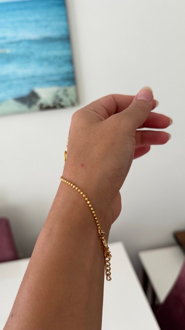 Altın Renk Zincir Detaylı Kadın El Zinciri - Görsel 3