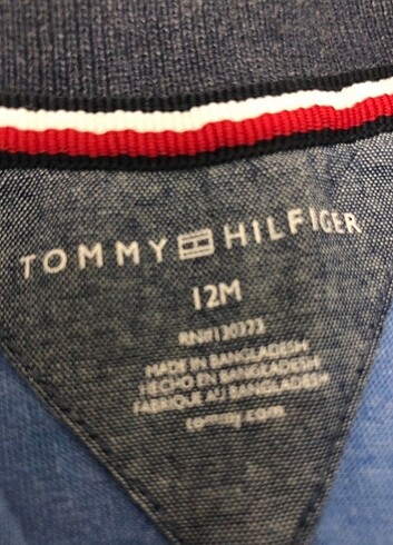 1 Yaş Beden Tommy Hilfiger bebek tshirt