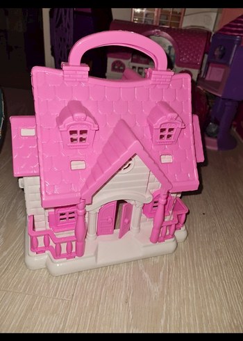 Pembe Taşınabilir Oyuncak Ev - Görsel 2