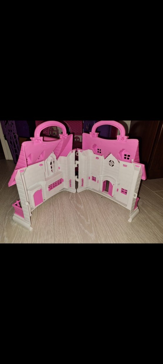 Pembe Taşınabilir Oyuncak Ev - Görsel 3