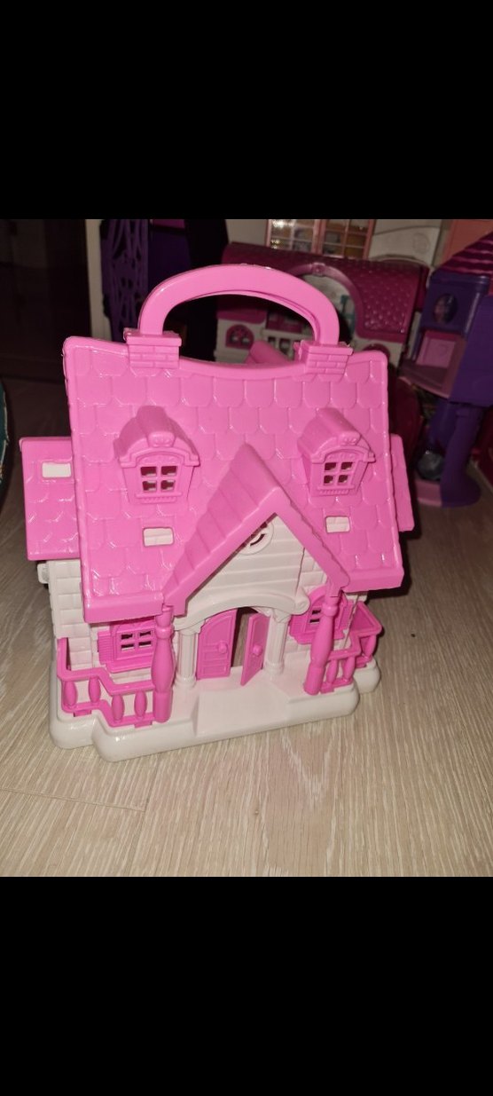 Pembe Taşınabilir Oyuncak Ev - Görsel 2